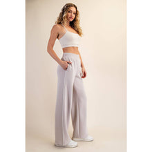 Load image into Gallery viewer, MODAL SCUBA PIPING STRAIGHT PANT: Black/Cream

