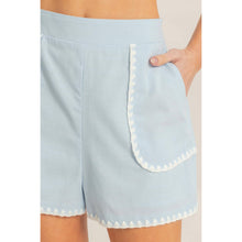 Load image into Gallery viewer, Scallop Trim High-Waisted Shorts: BEIGE
