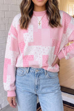 Load image into Gallery viewer, LAS Patchwork Floral Print Mock Neck Sweatshirt (S-XL): Green / M
