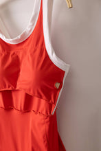 Load image into Gallery viewer, Color Block Activewear Mini Dress W/ Bra Cap: TOMATO
