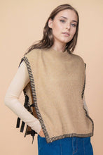 Load image into Gallery viewer, Side Tie Detail Knit Sweater Vest Top: OATMEAL
