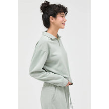Load image into Gallery viewer, Half-Zip Burnout French Terry Pullover: BLUE
