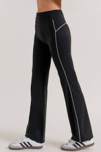 Load image into Gallery viewer, Waist Band Contrast Piping Detail Workout Pants: RED-red/off white / S
