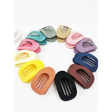 Load image into Gallery viewer, 12 Colors of Oval Shape Flat Hair Claw: MIX COLOR / ONE(12)
