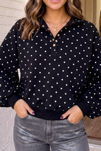 Load image into Gallery viewer, Polka Dot Pullover Sweatshirt: Black

