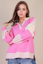 Load image into Gallery viewer, Color Block Solid &amp; Stripe Casual Knit Top: H GRAY

