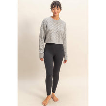 Load image into Gallery viewer, Cropped Cable Knit Sweater: ALPACA
