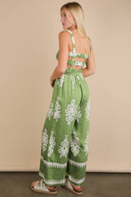 Load image into Gallery viewer, Boho Printed Smocking Detail Jumpsuit: TAUPE
