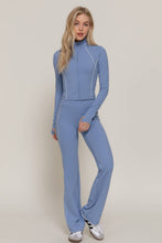 Load image into Gallery viewer, Long Sleeve Piping Detail Active Wear Jacket: GRN-jade green/off white / L
