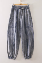 Load image into Gallery viewer, NP71148-Vintage Wash Cargo Jogger Pants: SAGE / S-M-L/2-2-2

