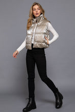 Load image into Gallery viewer, High Neck Zip Up Vest: BLK-black
