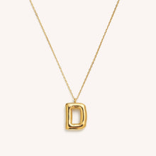 Load image into Gallery viewer, Bubble Initial Charm Necklaces- Gold: C

