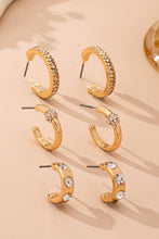Load image into Gallery viewer, Gold-Tone Crystal Huggie Hoop Earring Set | 80E61880: SET
