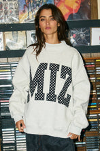 Load image into Gallery viewer, IT2594E-MIZ |  Polka-Dot Applique Mock-Neck Sweatshirt
: Ash grey / S/M-L/XL (3-3)

