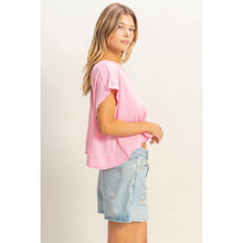 Load image into Gallery viewer, Boxy Crew Neck Top: PINK
