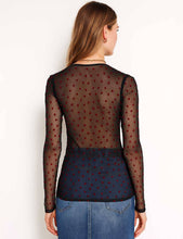 Load image into Gallery viewer, Women Heart See Through Long Sleeves Mesh Blouse: White
