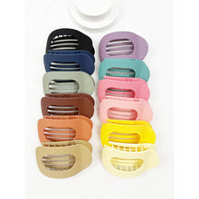 Load image into Gallery viewer, 12 Colors of Oval Shape Flat Hair Claw: MIX COLOR / ONE(12)
