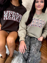 Load image into Gallery viewer, Camo Merry Sweatshirt: Khaki (LIGHTER ONE IN PICS)
