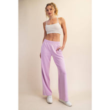 Load image into Gallery viewer, MODAL SCUBA PIPING STRAIGHT PANT: Black/Cream
