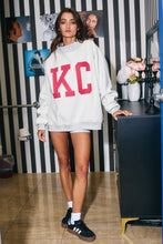 Load image into Gallery viewer, KANSAS &#39;KANSAS CITY &amp; KC&#39; Reversible Mock-neck Sweatshirt: HEATHER GRAY
