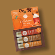 Load image into Gallery viewer, Autumn Treats Lip Balm Set Of 3
