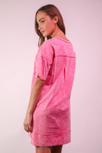 Load image into Gallery viewer, Mineral Washed Knit Oversized Shift Mini Dress: BLACK
