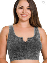 Load image into Gallery viewer, Washed Ribbed Cropped Keyhole Cutout Cropped Tank Top SKUZBWRC
