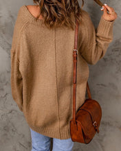 Load image into Gallery viewer, Khaki ribbed trim oversize sweater SKUKFROS

