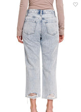Load image into Gallery viewer, Distressed Light Wash Mom Jeans SKUZNMJ

