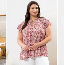 Load image into Gallery viewer, Plus Size Wine Floral Top SKUBPP2
