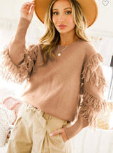 Load image into Gallery viewer, Taupe Tassel Sweater SKUVLTS
