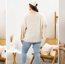 Load image into Gallery viewer, Ivory Plus Size V Neck Sweater SKUBPPS
